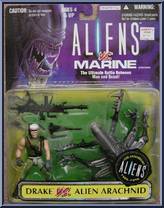 Drake vs Alien Arachnid from Aliens - Aliens vs. Marine manufactured by Kenner [Front]