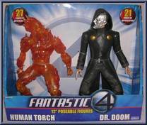 Human Torch / Dr. Doom from Fantastic Four - Movie - Deluxe Figures manufactured by Toy Biz [Front]