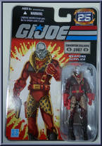 Destro (Red & Leopard) (Silver Head) from G.I. Joe - 25th Anniversary - Exclusives manufactured by Hasbro [Front]