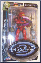 Red Spartan (Blue Highlights) from Halo 2 - Series 4 manufactured by Joyride Studios [Front]