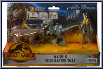 Maisie & Velociraptor 'Beta' from Jurassic World - Dominion - Basic Series manufactured by Mattel [Front]