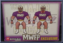 Matt Cardona / Brian Myers (Purple Shirts) from Major Wrestling Figure Podcast - Major Bendies - Exclusives manufactured by Unknown [Back]