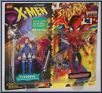 Psylocke & Spider-Man (Air Attack) from Marvel - Canadian 2-Pack - Series 3 manufactured by Toy Biz [Front]