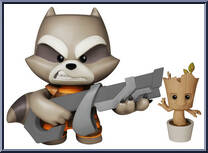 Rocket and Groot from Marvel - Super Deluxe manufactured by Funko [Loose]
