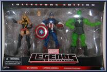 Ms. Marvel / Captain America / Radioactive Man from Marvel Legends - Infinite Series - Exclusives manufactured by Hasbro [Front]