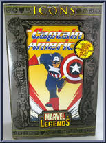 Captain America from Marvel Legends - Icons - Series 1 manufactured by Toy Biz [Back]