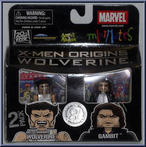 Battle Damaged Wolverine / Gambit from Marvel Minimates - Toys R Us 2-Packs - X-Men Origins: Wolverine - Series 2 manufactured by Diamond Select [Front]