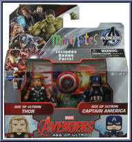 Age of Ultron Thor / Age of Ultron Captain America from Marvel Minimates - Wave 61 - Avengers: Age of Ultron manufactured by Diamond Select [Front]