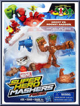 Groot vs. Rocket Raccoon from Marvel Super Hero Mashers - Micro manufactured by Hasbro [Front]