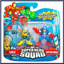 Cable & Captain America from Marvel Super Hero Squad - Series  7 manufactured by Hasbro [Front]