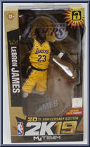 Lebron James (Yellow Jersey) from NBA 2K19 - Basic Series manufactured by McFarlane [Front]