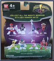 Red Ranger & Black Ranger Stylized Ranger Set from Power Rangers Mighty Morphin - 2010 - Stylized manufactured by Bandai [Back]