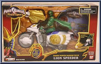 Green Power Ranger with Lion Speeder from Power Rangers Mystic Force - Cycles manufactured by Bandai [Front]