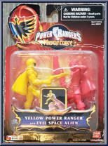 Yellow Power Ranger and Evil Space Alien from Power Rangers Mystic Force - Thumb Figures manufactured by Bandai [Front]