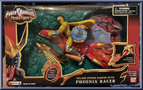 Yellow Power Ranger with Phoenix Racer from Power Rangers Mystic Force - Cycles manufactured by Bandai [Front]