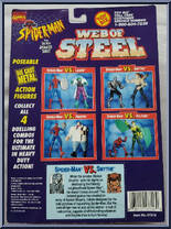 Spider-Man vs Smythe from Spider-Man - Web of Steel manufactured by Toy Biz [Back]