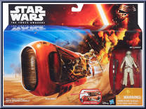 Rey's Speeder (with Rey (Jakku)) from Star Wars - Force Awakens - Vehicles manufactured by Hasbro [Front]