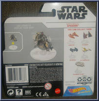 Darth Maul's Speeder from Star Wars - Hot Wheels Starships - White Card / Black Letters manufactured by Mattel [Back]