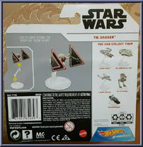 Tie Dagger from Star Wars - Hot Wheels Starships - White Card / Black Letters manufactured by Mattel [Back]