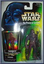 Chewbacca from Star Wars - Power of the Force II - Hologram Green Card manufactured by Kenner [Front]