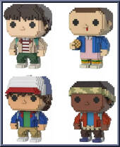 Eleven with Eggos / Mike / Dustin / Lucas (8-Bit) from Stranger Things - Pop! Sets manufactured by Funko [Loose]