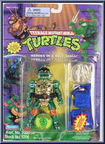 Warrior Metalhead Michaelangelo from Teenage Mutant Ninja Turtles - Warriors (with Coins) manufactured by Playmates [Front]