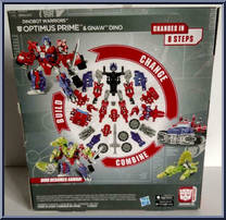 Optimus Prime & Gnaw from Transformers - Construct-Bots - Dinobot Warriors manufactured by Hasbro [Back]