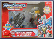 Grimlock & Swoop from Transformers - Energon - Mega Class manufactured by Hasbro [Front]
