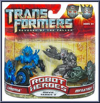 Chromia vs Megatron from Transformers - Revenge of the Fallen - Robot Heroes manufactured by Hasbro [Front]