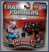 Arcee / Decepticon Rumble (G1 Series)  from Transformers - Universe 2008 - Robot Heroes manufactured by Hasbro [Front]
