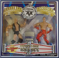 Steve Austin / Shawn Michaels from WWF - WrestleMania Recall manufactured by Jakks Pacific [Front]
