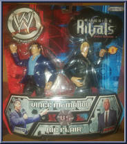Vince McMahon vs Ric Flair from WWF Titan Tron Live - Ringside Rivals - Series 4 manufactured by Jakks Pacific [Front]