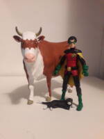 Batcow (DC Universe) Custom Action Figure [With ROBIN and alfred the cat]