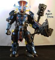 Blue Battle Damage Brute Chieftain (Halo) Custom Action Figure