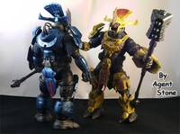 Blue Battle Damage Brute Chieftain (Halo) Custom Action Figure