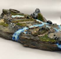 Custom Painted Boulder Canyon Base for Tabletop & Action Figures (Star Wars) Custom Diorama / Playset [Boulder Canyon Base Has Resin Waters]