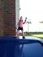 Patrick after Atkins (beach bod ready LMAO song he's sexy and he knows it he works out ) (Spongebob Squarepants) Custom Action Figure