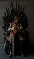 Lord Eddard Ned Stark of Winterfell | Game of Thrones | a Song of Ice and Fire | the Iron Throne Diorama | HBO | Sean Bean (Fantasy) Custom Diorama / Playset