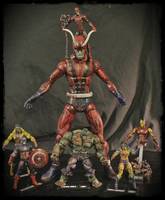 Marvel Zombies Colonel America and Black Panther (W Zombie Wasp Head) (Marvel Universe) Custom Action Figure