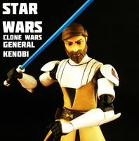 General Kenobi Clone Wars (Star Wars Clone Wars) Custom Action Figure