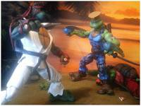 Teenage Mutant Street Fighter Turtles..Guileonardo (Teenage Mutant Ninja Turtles) Custom Action Figure