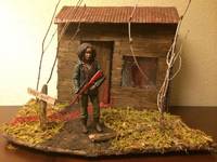 Eerie Shack/Cabin in the Woods Dio W/ Working Interior Light! (Walking Dead) Custom Diorama / Playset