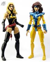 Miss Marvel and Jean Grey (repainted face) (Marvel Legends) Custom Action Figure