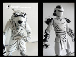 NECA Black/white Shredder vs Splinter (Teenage Mutant Ninja Turtles) Custom Action Figure [NECA custom black and white]