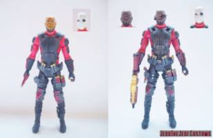 Deadshot (Suicide Squad) [Modded] (Movie Masters) Custom Action Figure [Deadshot Suicide Squad modded action figure before and after]