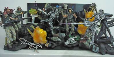 Alien vs Predator vs Terminator vs Colonial Marine Diorama (UPDATED) (Alien vs Predator) Custom Diorama / Playset