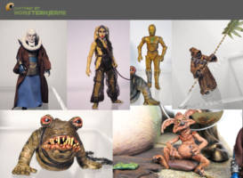 Jabba's Throne with Denizens (Star Wars) Custom Action Figure [Custom Jabba the hutt Throne repaint Monsterhjerne]