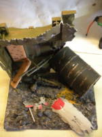 Vintage GI Joe Pilot on Mini-Diorama Wrecked Airfield (G.I. Joe) Custom Diorama / Playset [Wrecked Airfield Diorama Detail 1]